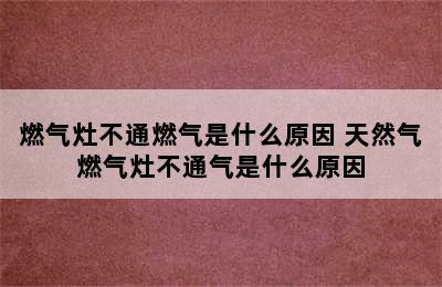 燃气灶不通燃气是什么原因 天然气燃气灶不通气是什么原因